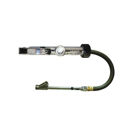 Interstate Pneumatics Bubble Wndw Inflator 10-120 PSI w/ 12" Rubber Hose Whipend & 11" Straight-in Dual Foot Tilt-Lock TF9108L